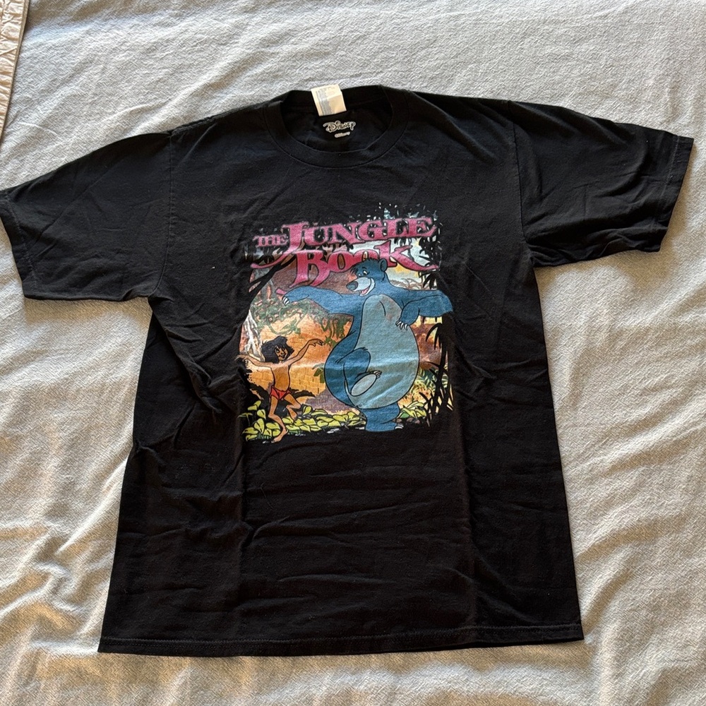 Disney Black Jungle Book T-Shirt with Colorful Graphic